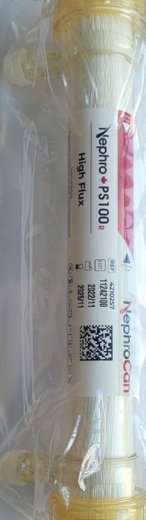 Полісульфоновий високопоточний гемодіалізатор NephroPS100R 1,0 м2, стерилізований гама-опроміненням